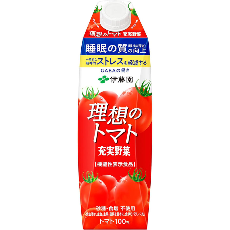 理想のトマト 紙パック 1000ml 屋根型キャップ付容器×12本　【送料無料】