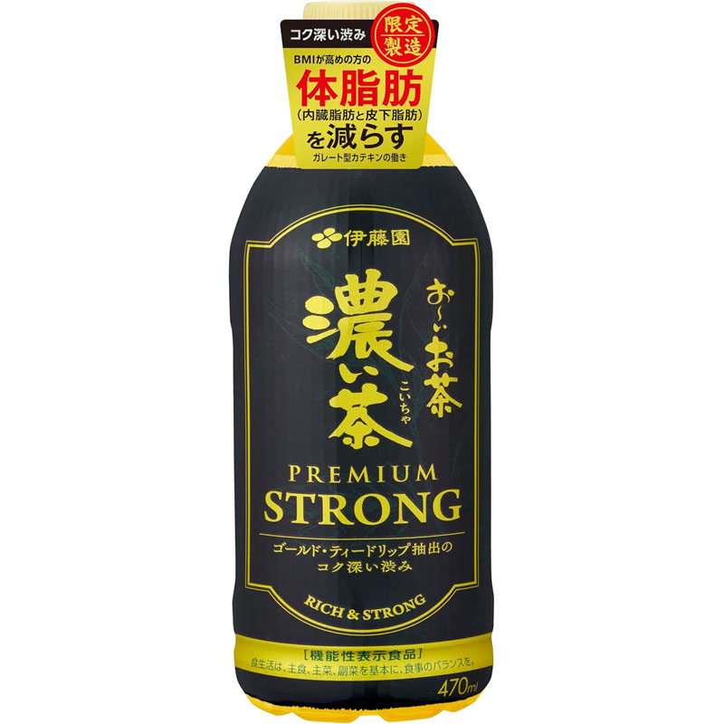 お～いお茶 濃い茶 PREMIUM STRONG PET 470ml×24本[ 機能性表示食品 ] 　【送料無料】